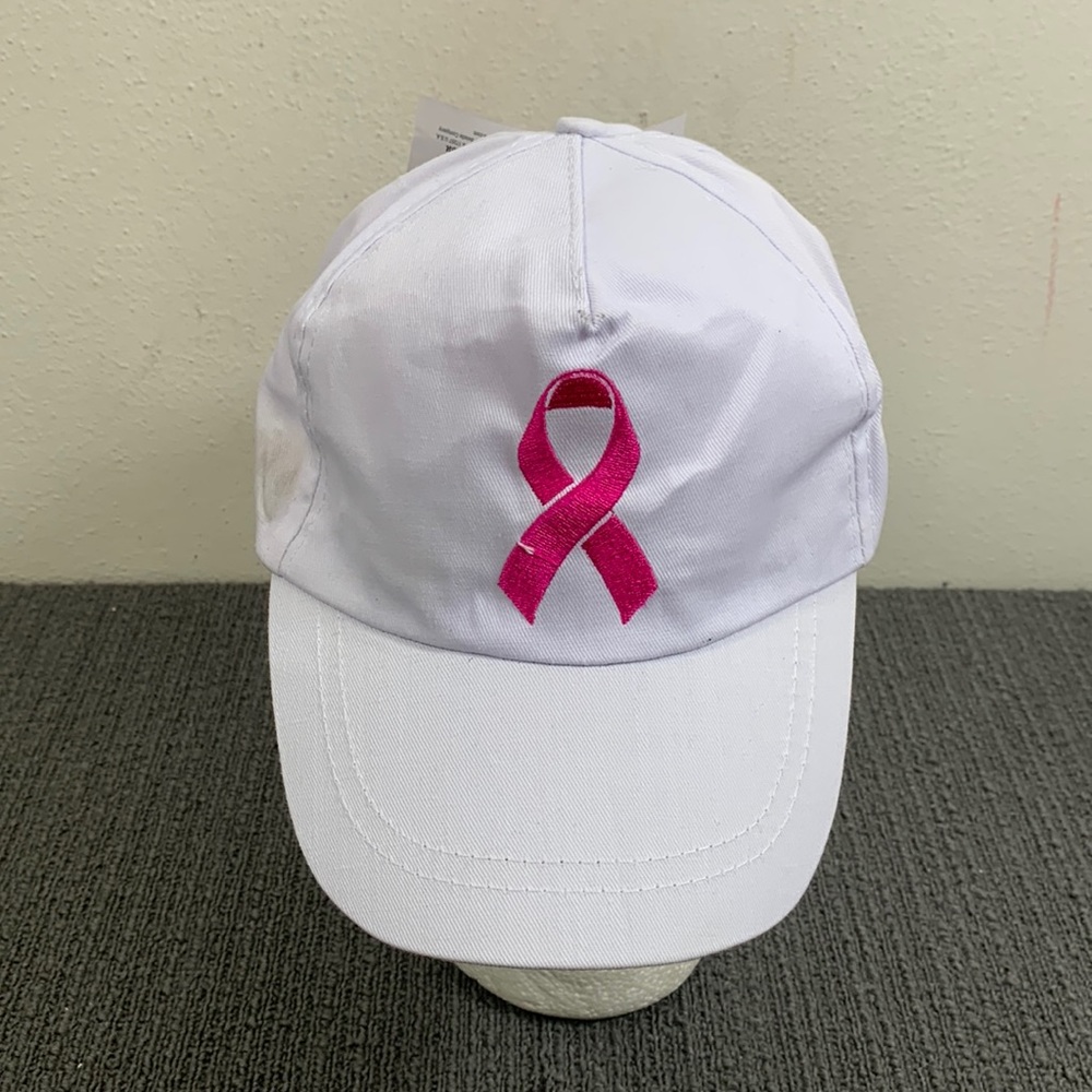 National Breast Cancer Foundation Ball Cap Womens OSFM White Pink Strapback Hat